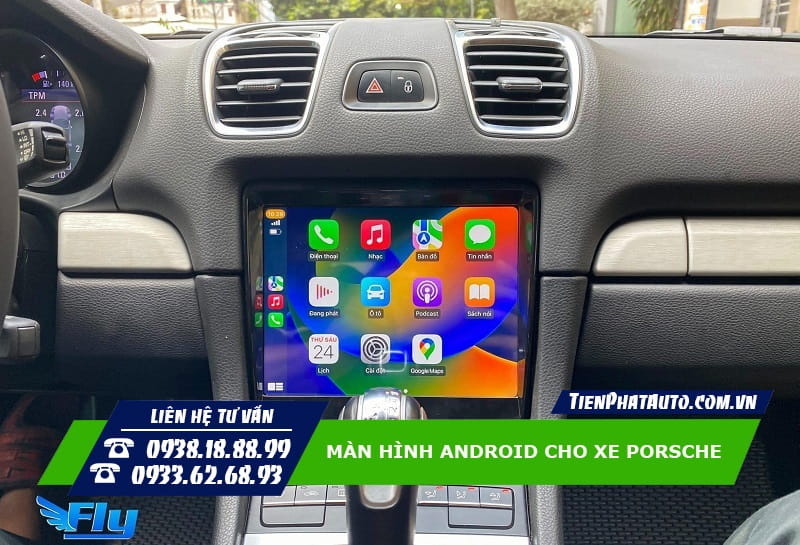 Màn hình Android cho Porsche độ phân giải cao, hiển thị sắc nét