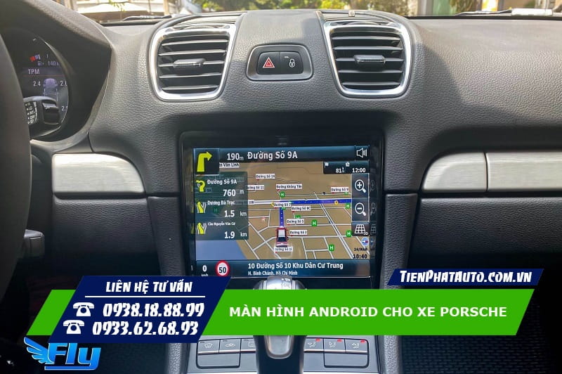 Màn hình Android cho Porsche tích hợp chỉ đường, cảnh báo giao thông