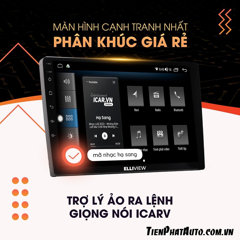 Màn hình Elliview U3 tích hợp phần mềm điều khiển giọng nói thông minh