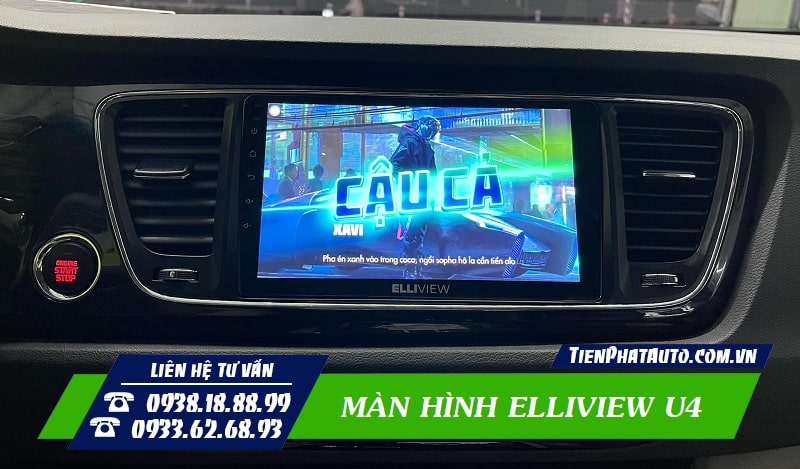 Màn hình Elliview U4 giúp đáp ứng các nhu cầu giải trí trên xe