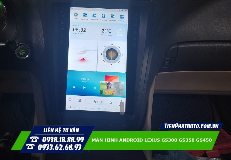 Màn hình Android Lexus GS300 GS350 GS450 hỗ trợ xem dẫn đường, cảnh báo giao thông