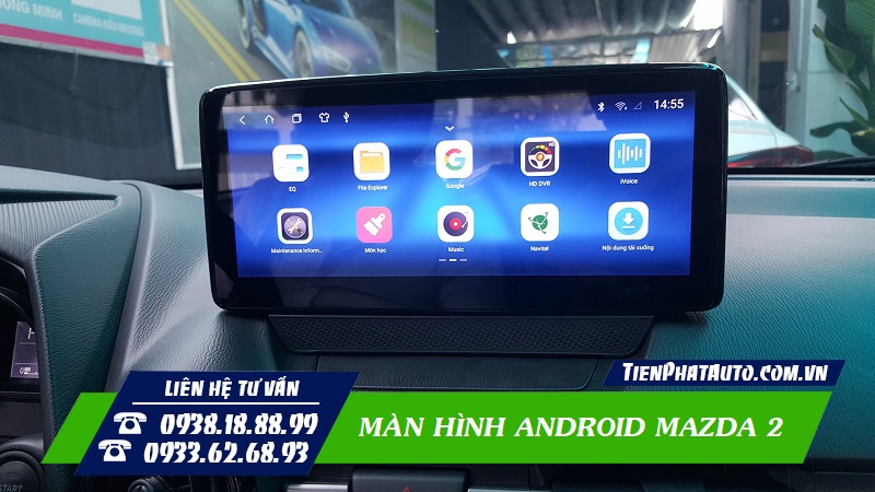 Màn hình Android Mazda 2 2021 được lắp đặt tại Tiến Phát Auto