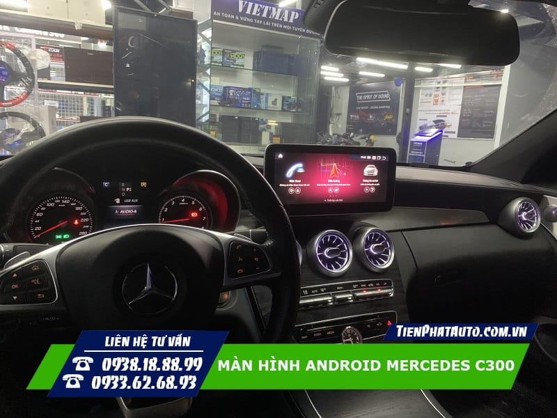 Màn hình Android Mercedes C300 giúp mang lại nhiều sự tiện lợi