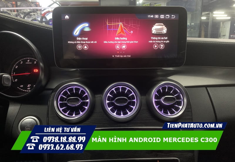 Màn hình Android cho xe Mercedes C300 mang lại nhiều trải nghiệm hơn