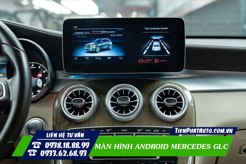 Màn hình Android Mercedes GLC 200 - 250 - 300 thiết kế riêng theo xe