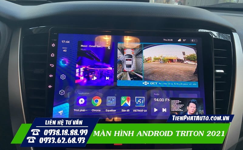 Mitsubishi Triton 2021 lắp đặt màn hình DVD Android