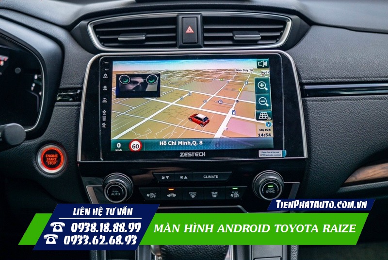 Màn hình Android tích hợp phần mềm chỉ dẫn đường thông minh và tiện lợi