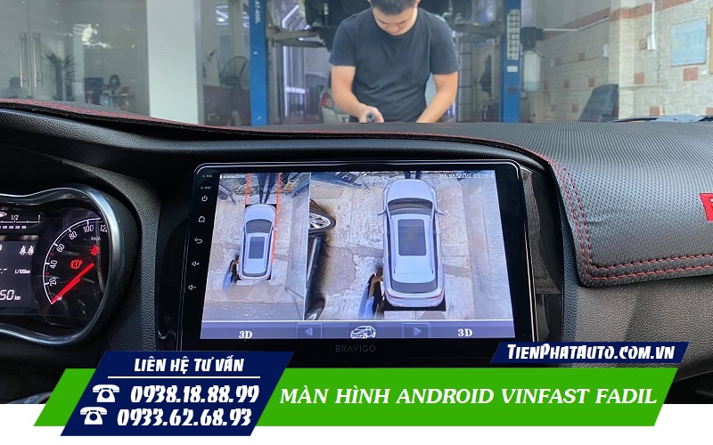 Màn hình tích hợp được hệ thống camera quan sát toàn cảnh xung quanh xe