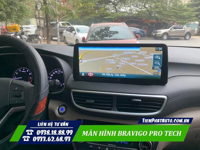 Màn hình Bravgo Pro Tech tích hợp hệ thống chỉ dẫn đường