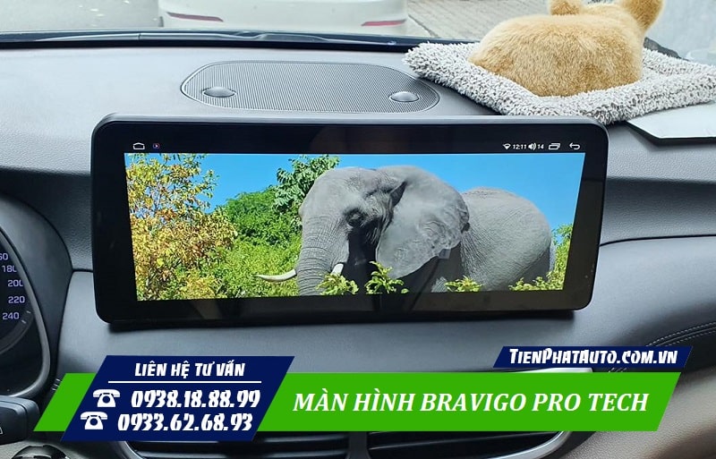 Màn hình Bravigo Pro Tech đáp ứng mọi chức năng giải trí trên xe