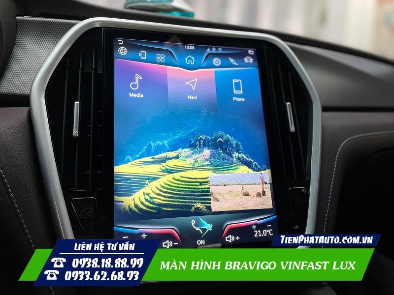 Màn hình Bravigo Vinfast Lux có thể  đáp ứng mọi nhu cầu giải trí