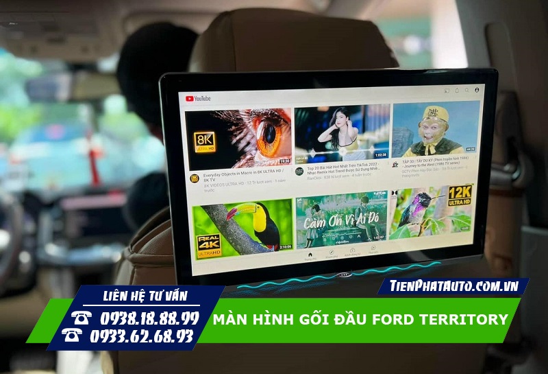Tiến Phát Auto chuyên lắp màn hình gối đầu cho xe Ford Territory