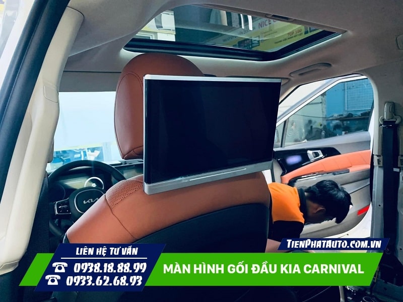 Lắp màn hình gối đầu cho Kia Carnival sẽ là lựa chọn mà bạn không thể bỏ qua