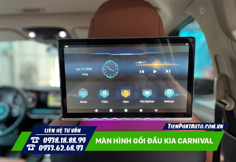 Màn hình gối đầu Kia Carnival chạy Android là lựa chọn hàng đầu hiện nay