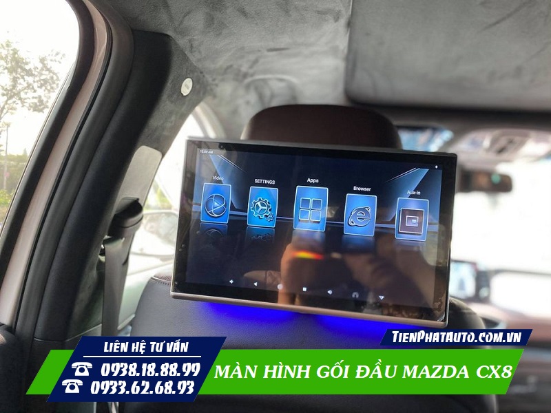 Màn hình gối đầu Mazda CX8 có 3 loại để bạn có thể lựa chọn