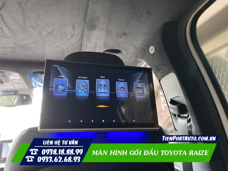 Chuyên lắp màn hình gối đầu Toyota Raize giá tốt nhất TPHCM