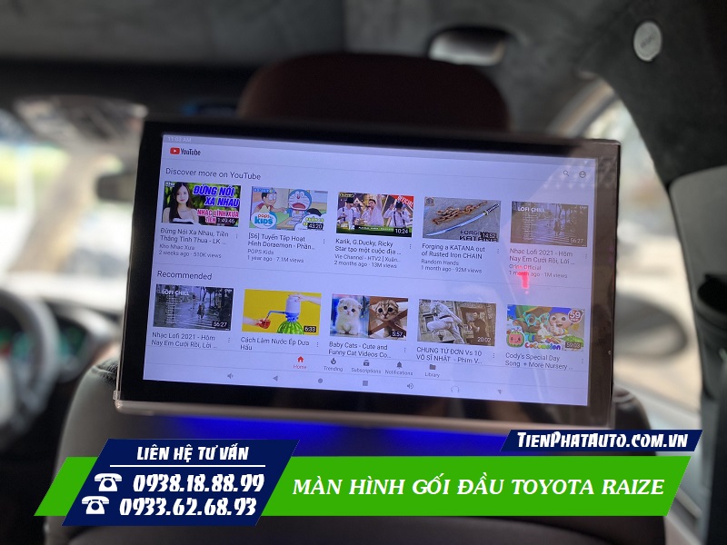Màn hình gối đầu Toyota Raize mang lại nhiều sự tiện lợi khi sử dụng
