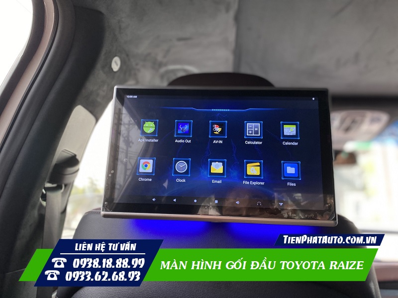 Tiến Phát Auto chuyên lắp màn hình gối đầu Toyota Raize tại TPHCM