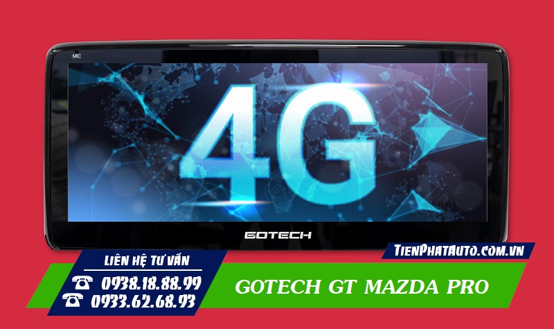 Màn hình Gotech GT Mazda Pro được tích hợp khe cắm sim 4G tốc độ cao