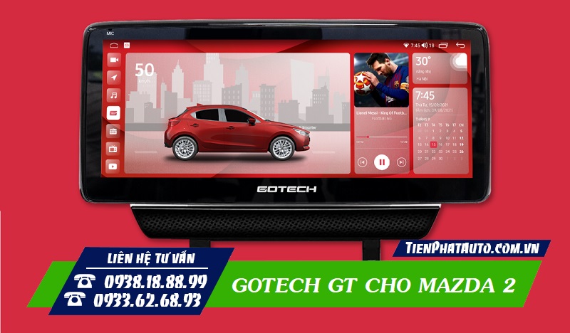 Hình ảnh màn hình Gotech GT Mazda PRO cho Mazda 2