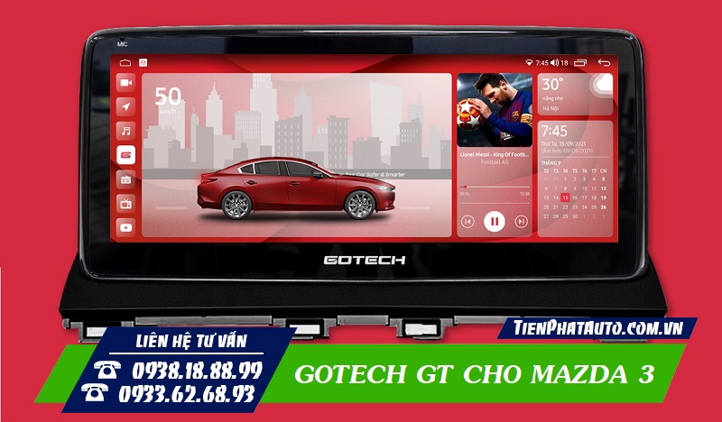 Hình ảnh màn hình Gotech GT Mazda PRO cho Mazda 3