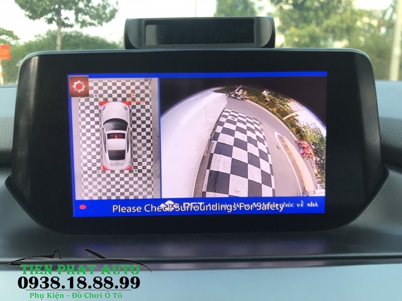 Màn hình hiển thị góc quay phía trước bên phải xe