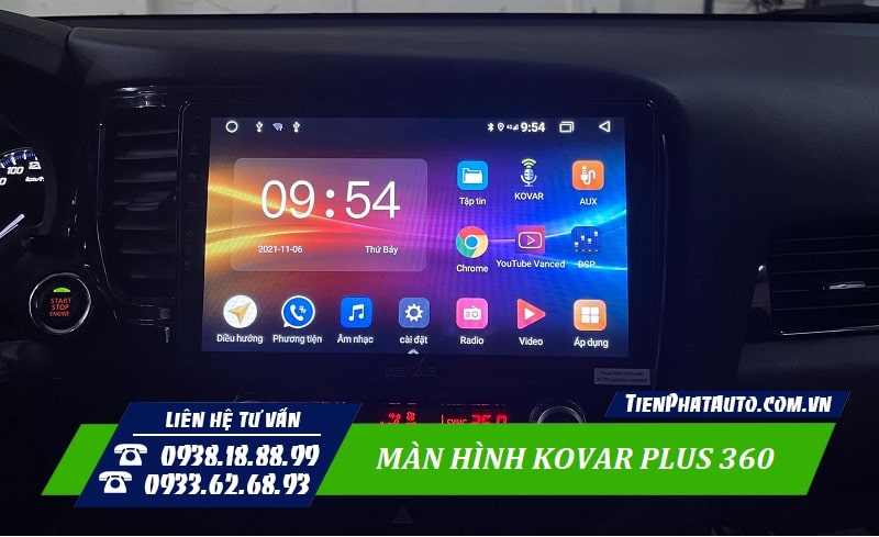 Màn hình Kovar Plus 360 tích hợp phần mềm chỉ dẫn đường tiện lợi