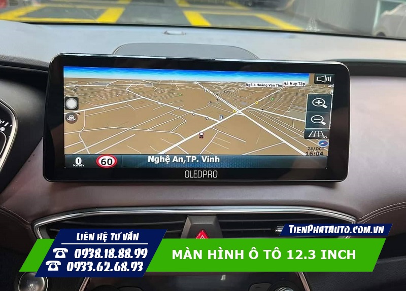 Màn hình ô tô 12.3 inch tích hợp phần mềm chỉ đường tiện lợi