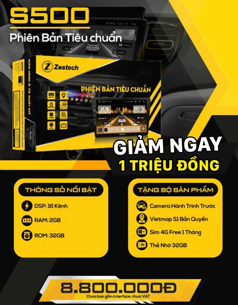 Bảng giá và cấu hình màn hình ô tô Zestech S500 chính hãng