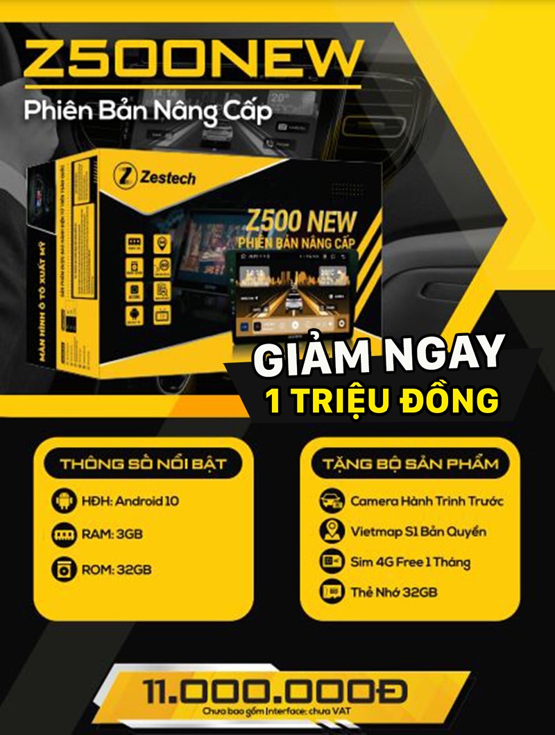 Bảng giá và cấu hình màn hình ô tô Zestech Z500 New chính hãng