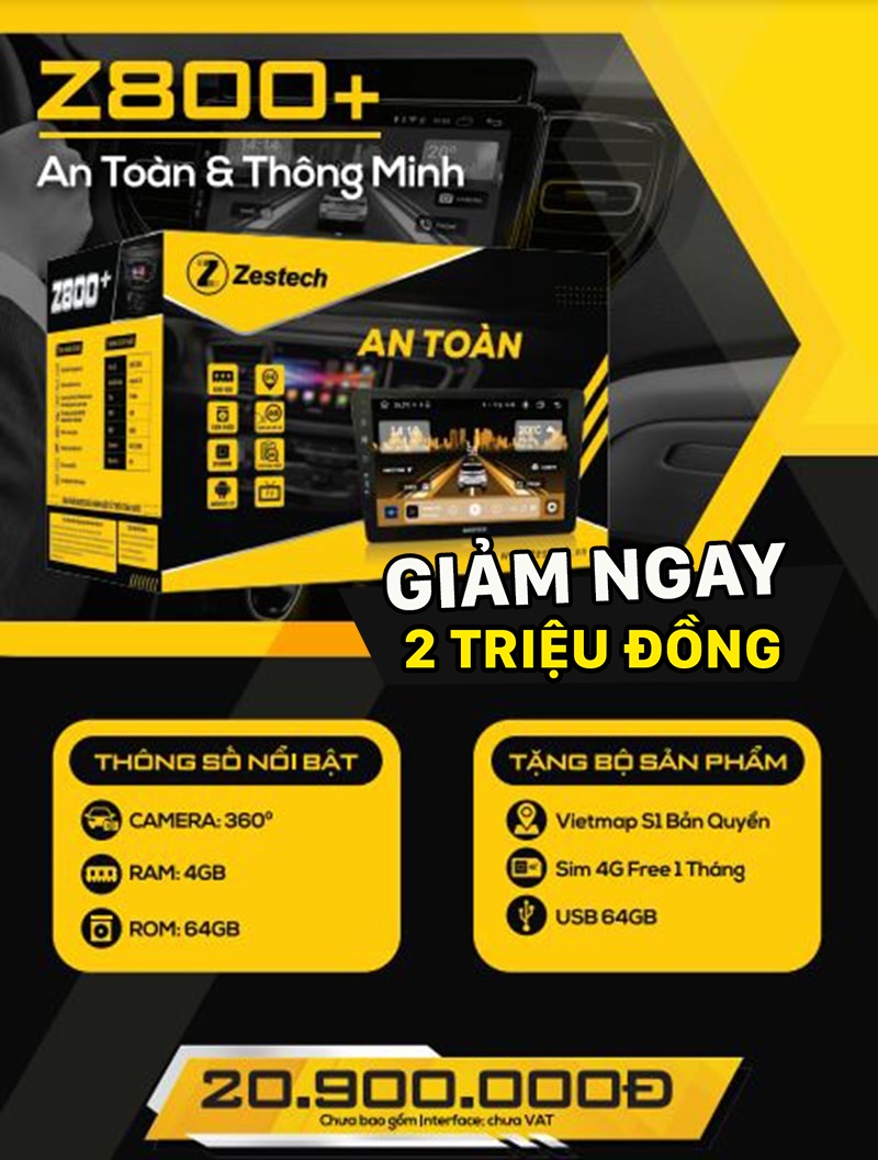 Bảng giá và cấu hình màn hình ô tô Zestech Z800+ chính hãng
