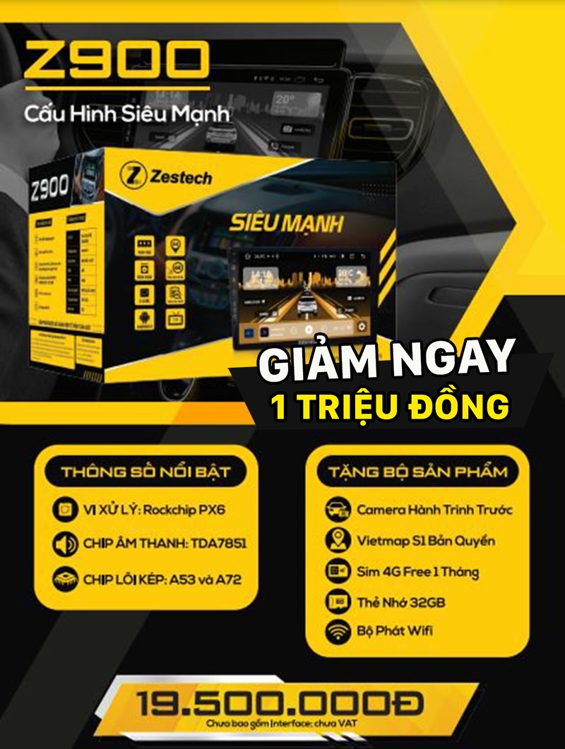 Bảng giá và cấu hình màn hình ô tô Zestech Z900 chính hãng