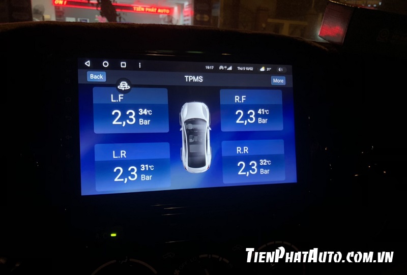 Tích hợp hệ thống cảnh báo cảm biến áp suất của 4 lốp xe