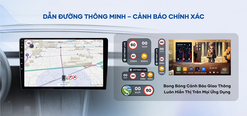 Teyes CC3L 360 giúp dẫn dường thông minh và cảnh báo giao thông chính xác