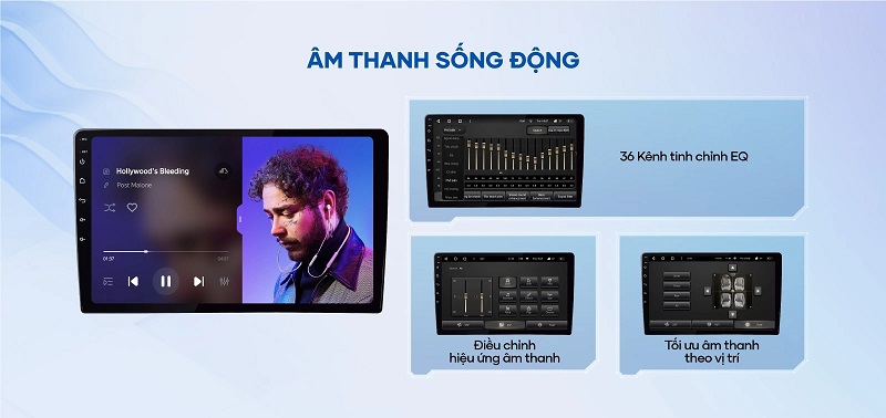 Màn hình Teyes CC3L 360 trang bị âm thanh sống động với 36 kênh EQ