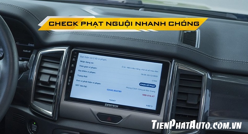 Bạn có thể dễ dàng kiểm tra phạt nguội ngay trên màn hình