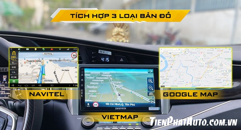 Màn hình Zestech 360 Base tích hợp 3 phần mềm chỉ đường tiện lợi