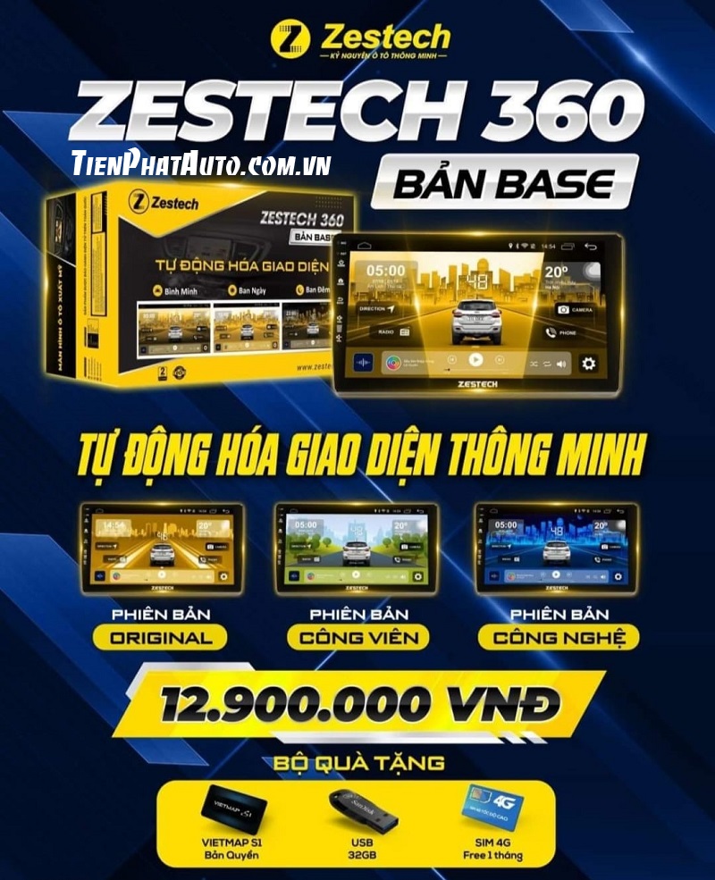 Bảng giá và quà tặng kèm khi lắp màn hình Zestech 360 Base