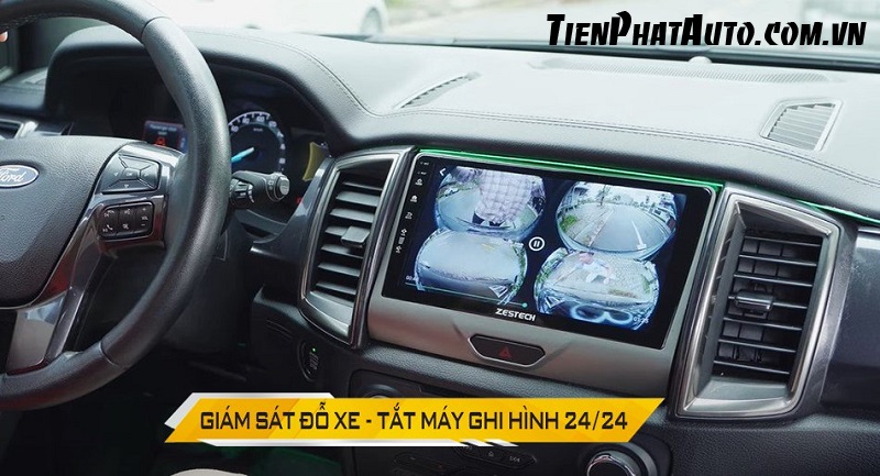 Màn hình Zestech 360 Base giúp giám sát đổ xe, tắt máy ghi hình 24/24
