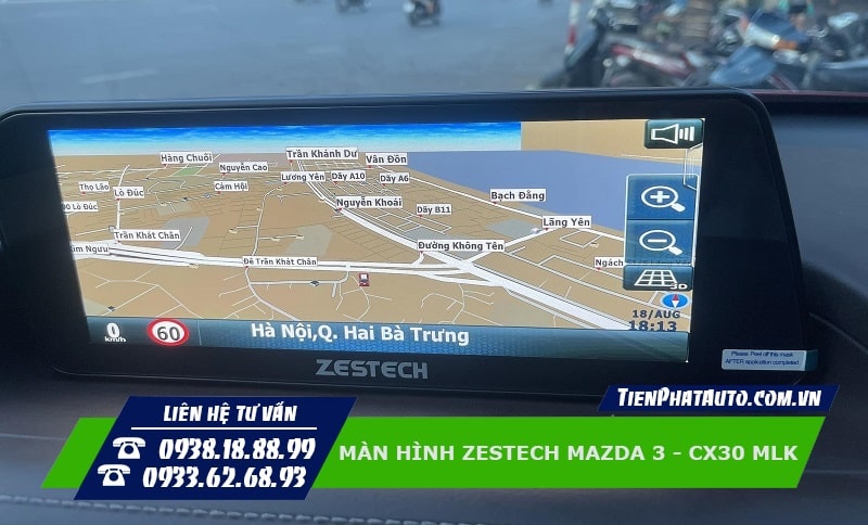 Màn hình Zestech Mazda 3 Mazda CX30 MLK hỗ trợ xem chỉ đường