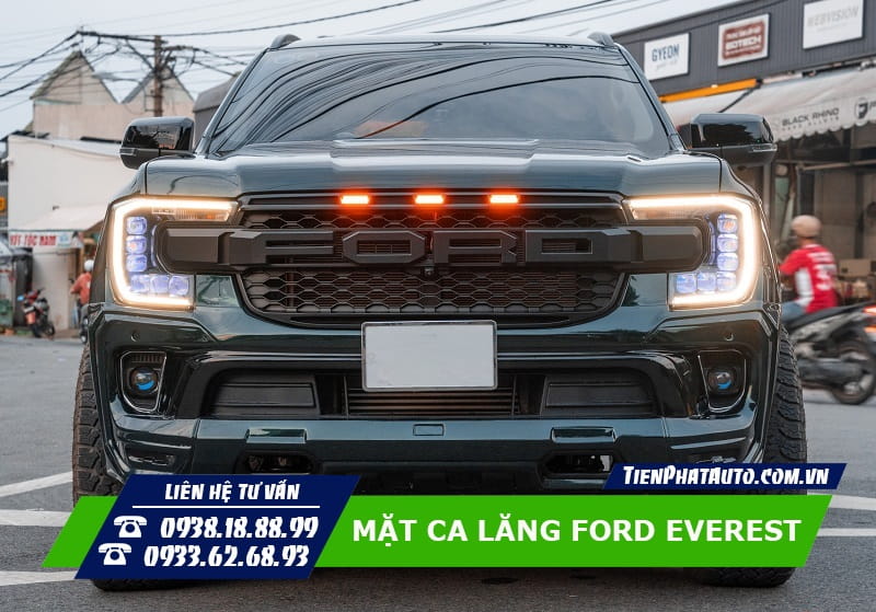 Độ mặt ca lăng Ford Everest 2022 - 2023 biến đầu xe hầm hố hơn