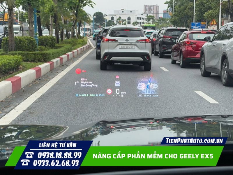 Nâng cấp phần mềm cho Geely EX5 đưa bản đồ lên HUD Nâng cấp phần mềm cho Geely EX5 đưa bản đồ lên HUD