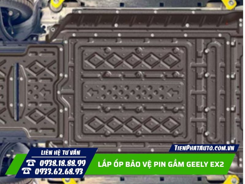 lắp ốp bảo vệ pin gầm geely ex2 chất liệu thép và nhôm
