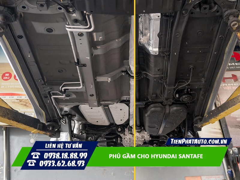 Hình ảnh trước và sau khi phủ gần cho xe Hyundai Santafe