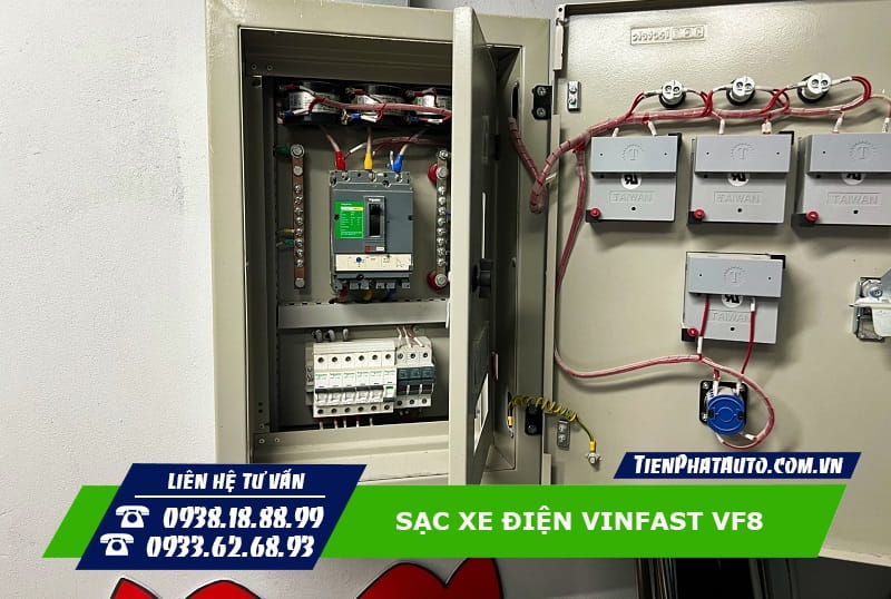 Bộ sạc xe điện Vinfast VF8 được hoạt động trên dòng điện 3 pha