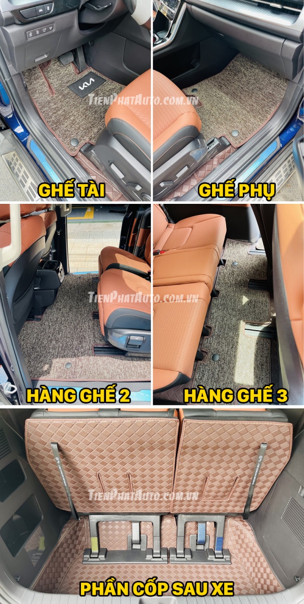 Hình ảnh chi tiết sau khi hoàn thiện thảm lót sàn Kia Carnival