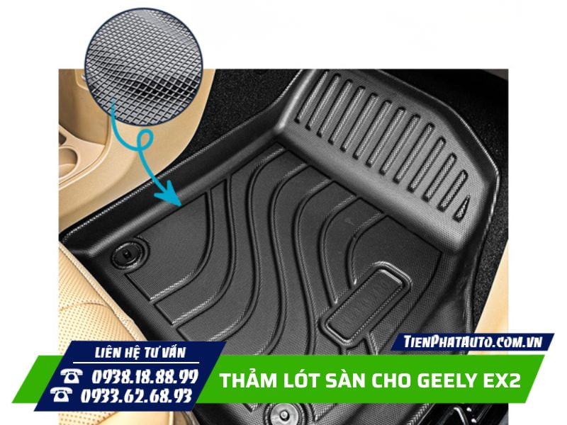 Thảm lót sàn Geely EX2 thiết kế chống trơn trượt Thảm lót sàn Geely EX2 thiết kế chống trơn trượt