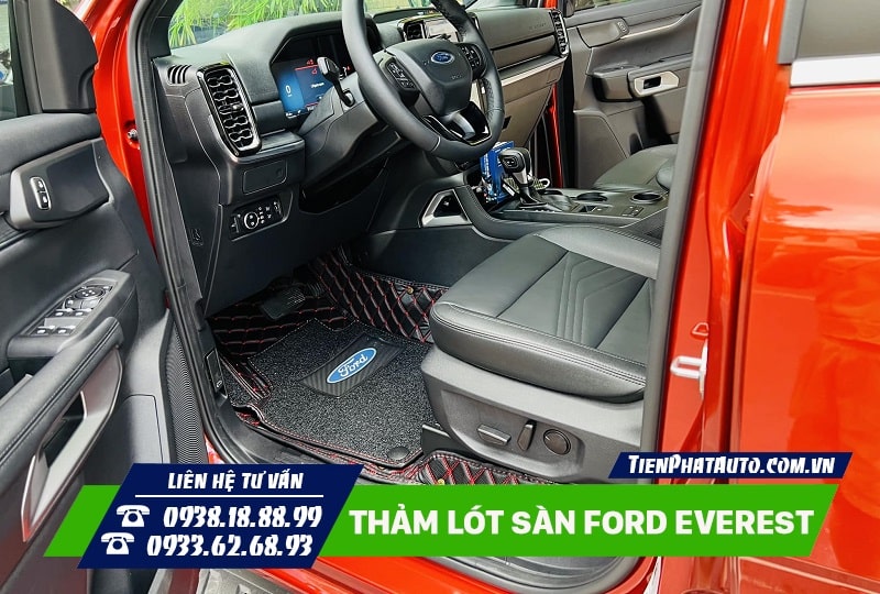 Mẫu thảm lót sàn cho xe Ford Everst 2023 chất liệu 5D, 6D, 360 độ