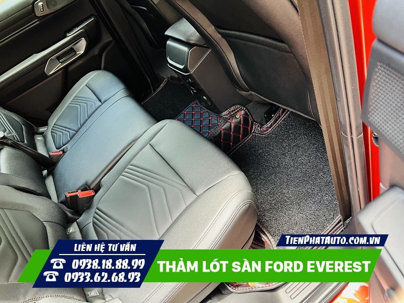 Thảm lót sàn Everest 2023 thiết kế vừa vặn chuẩn phom xe đảm bảo tính thẩm mỹ