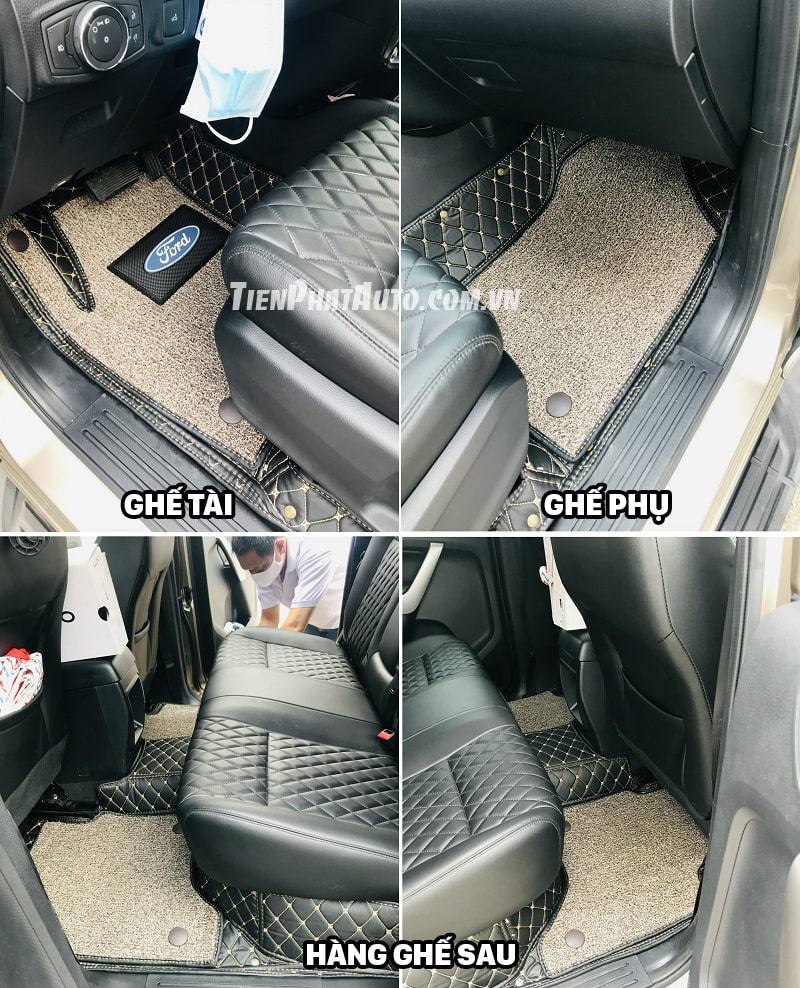 Mẫu thảm lót sàn Ford Ranger 2023 chất liệu 6D cao cấp